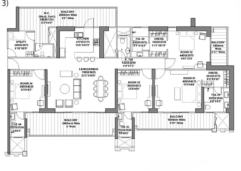 4 BHK-6000  SqFt
